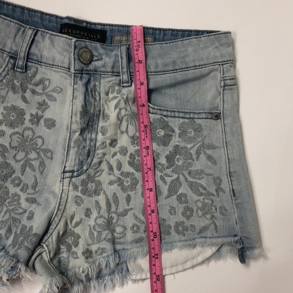 AEROPOSTALE HIGH WAISTED JEAN SHORTS - Picture 15 of 16